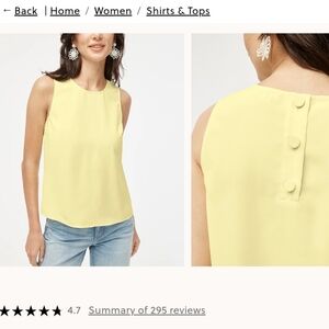 J. Crew Light Yellow Tank Top